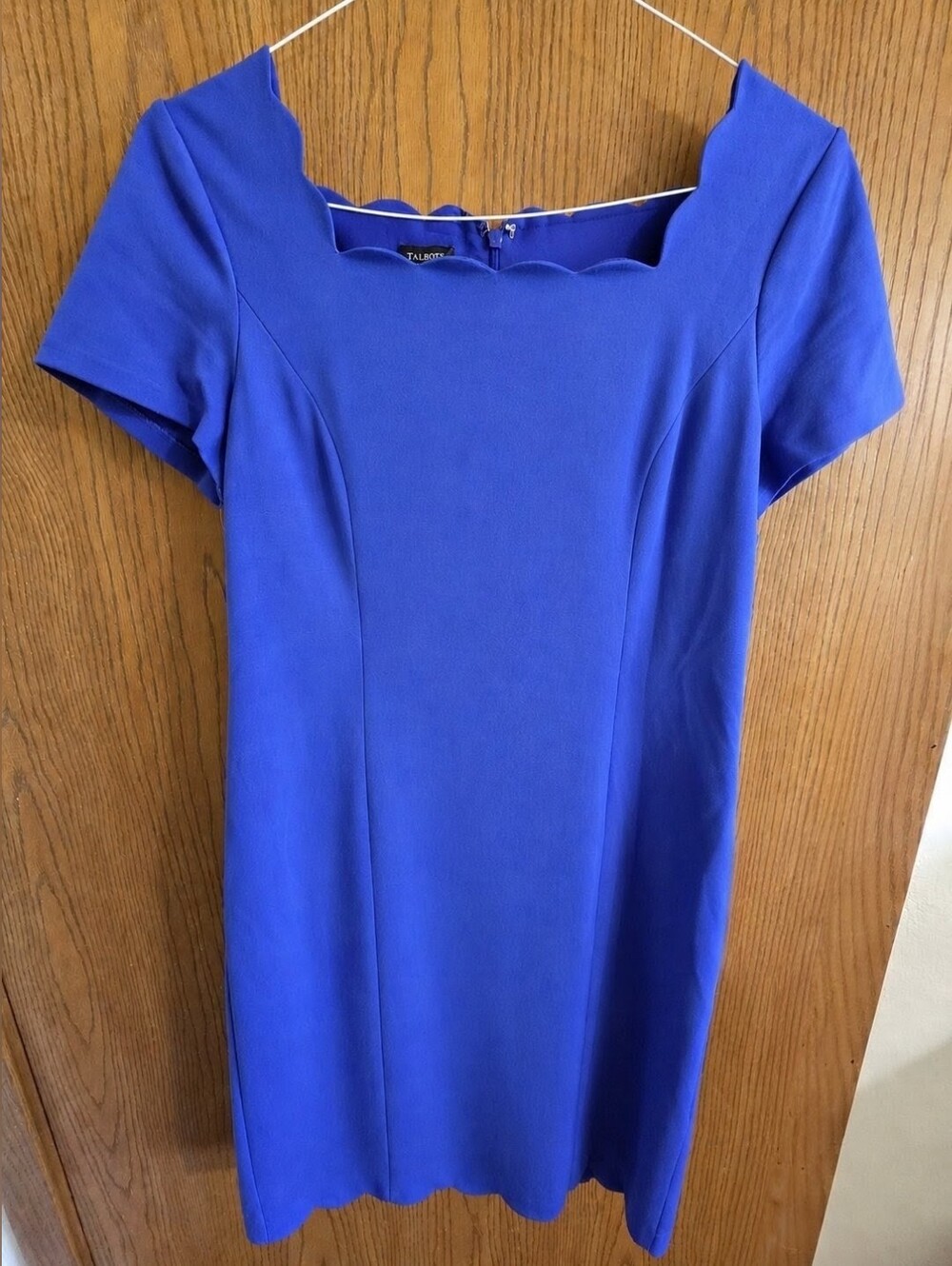 Talbots Dress Size 10 Scalloped Neck Royal Blue